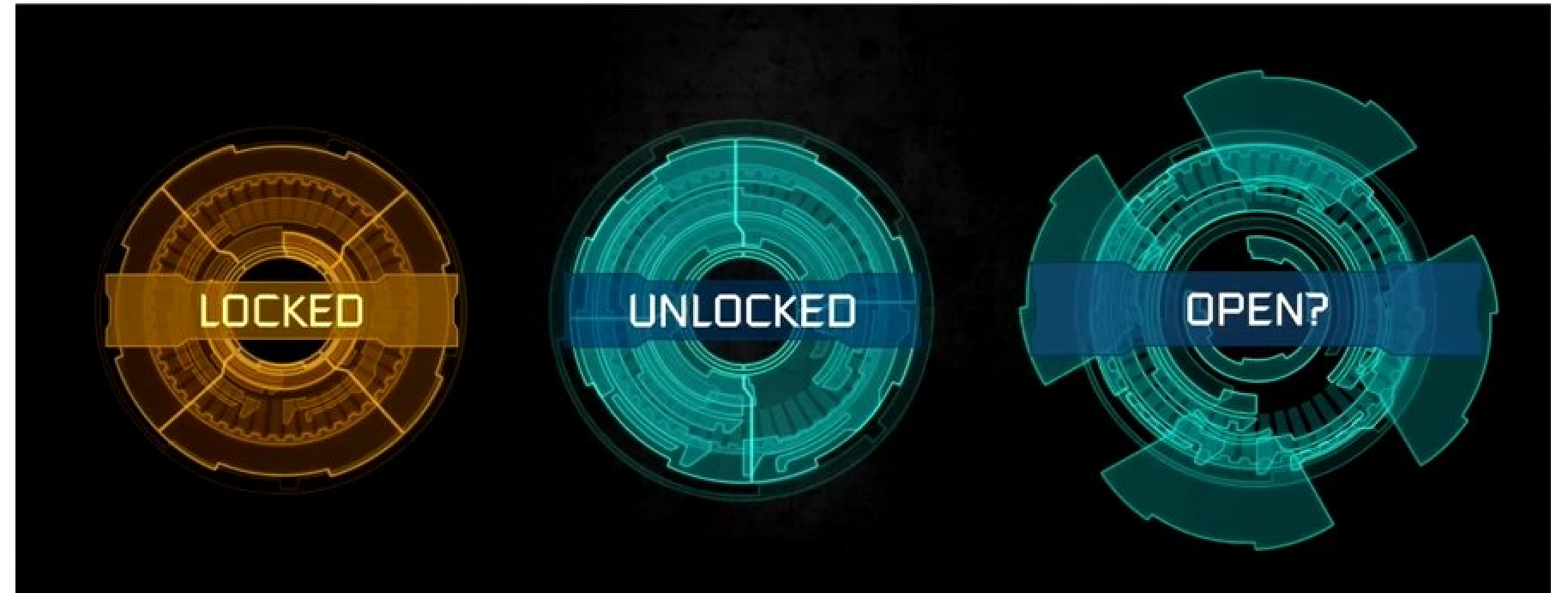États de porte : Locked, Unlocked, Open