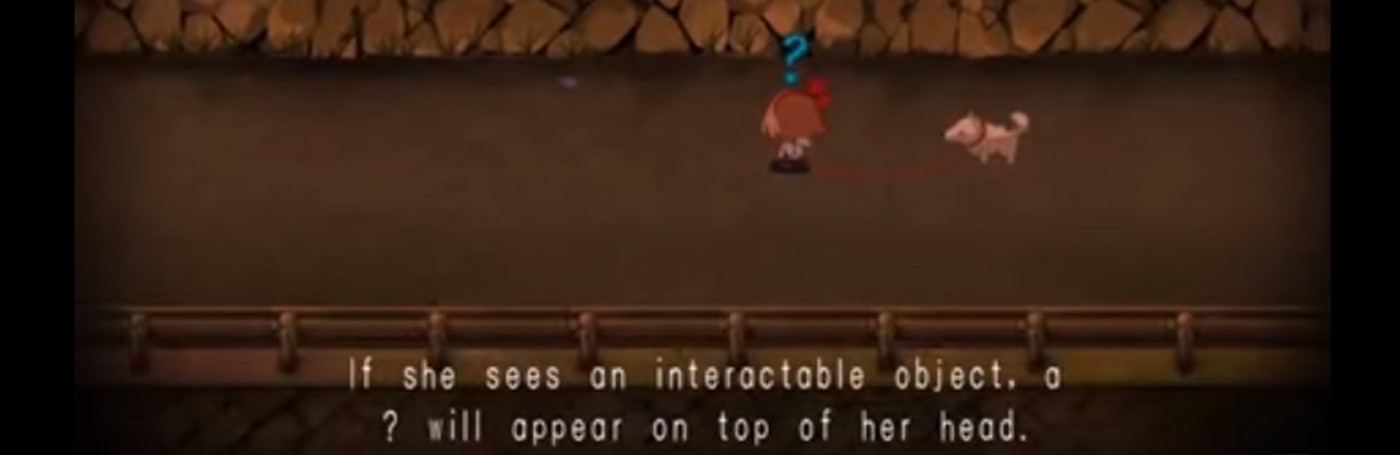 Un point d’interrogation apparaît au-dessus du personnage de Yomawari